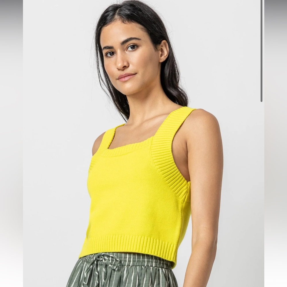 Lilla P Sweater Tank Lemon Lime
